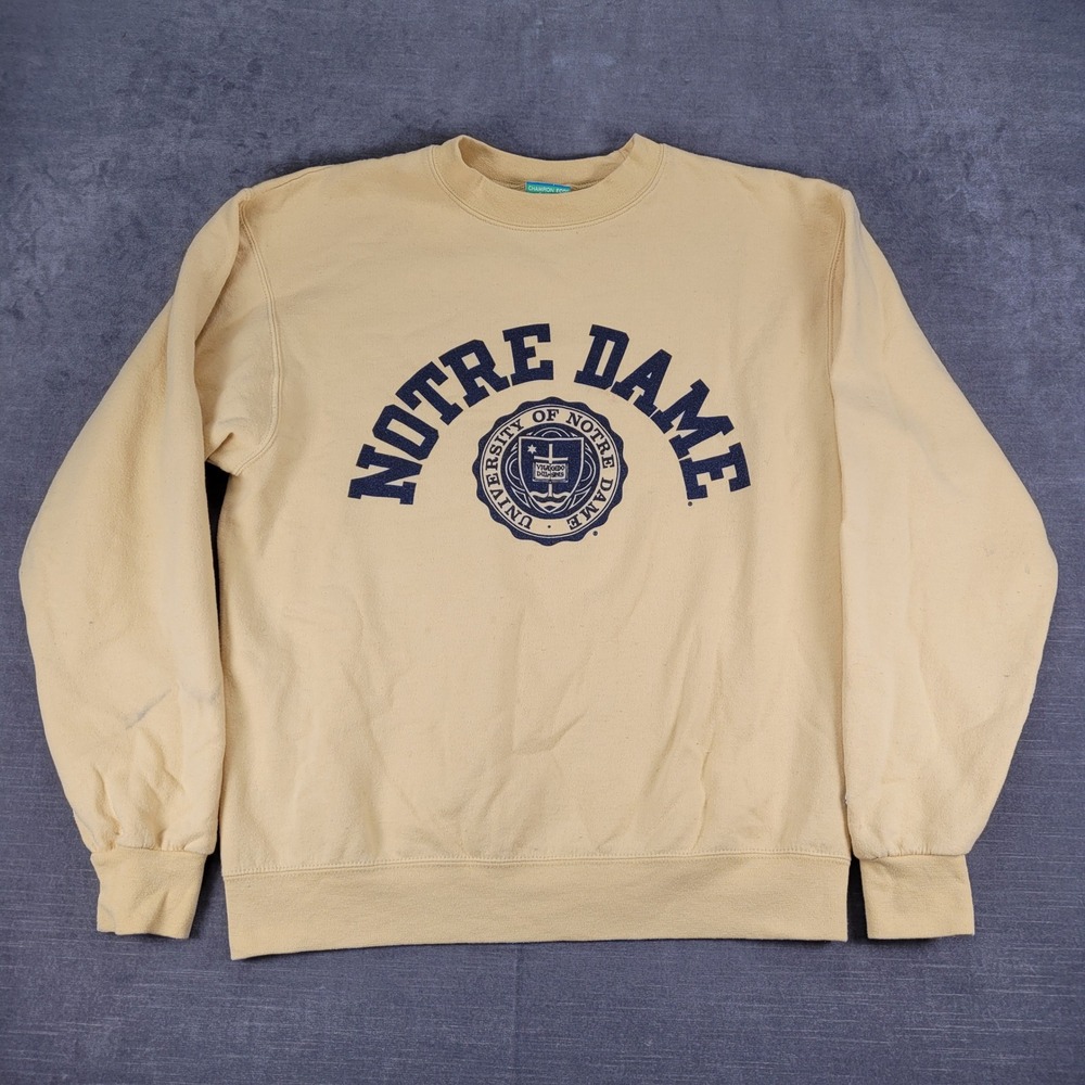 Champion Notre Dame Vintage Sweatshirt Crewneck Pullover Collegiate Logo Medium